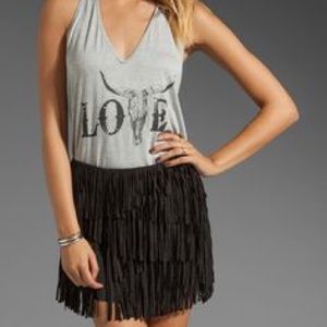 Haute hippie fringe skirt